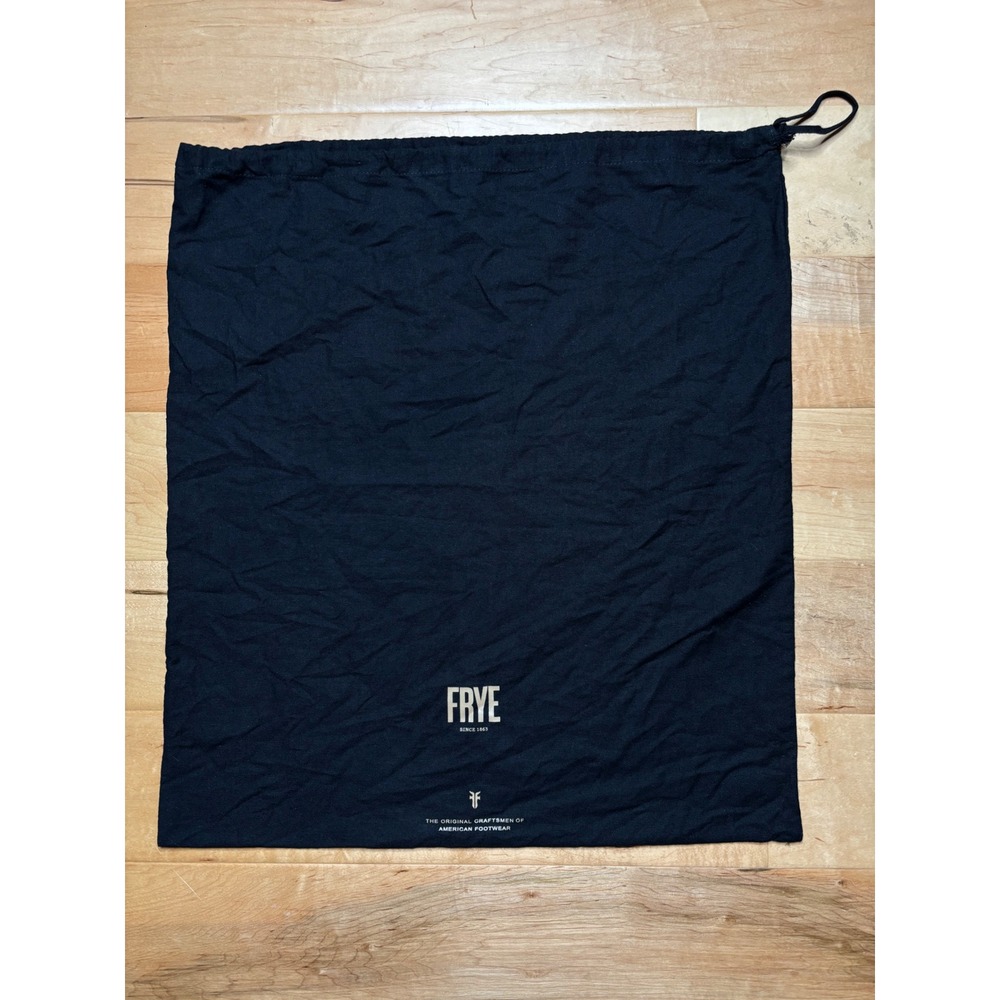 Frye Dust Bag Black Cotton Logo 20x22.5 inches Drawstring Storage Accessory
